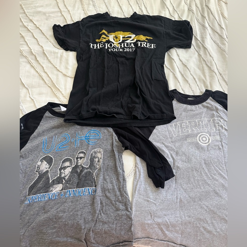 Three U2 Tour Shirts Size Medium